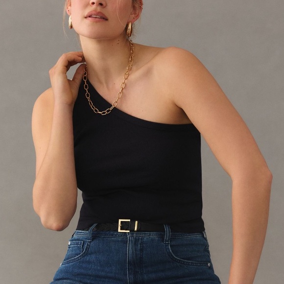 Zeda ribbed One shoulder tank * - Picture 3 of 9